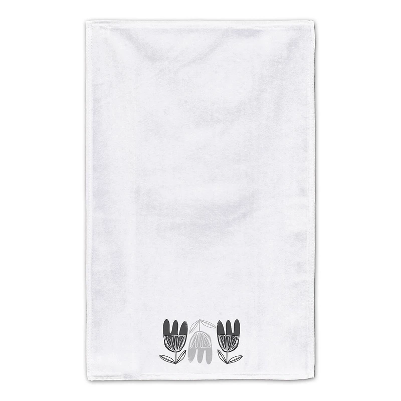 Mid Mod Gray Florals 16" x 25" Tea Towel Set of 2