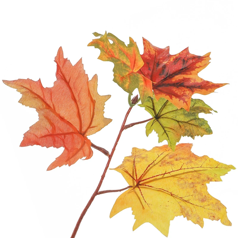 37" Orange & Green Maple Leaves Stem by Ashland®