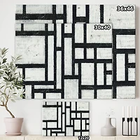 Designart - Black and White Labyrinth geometric