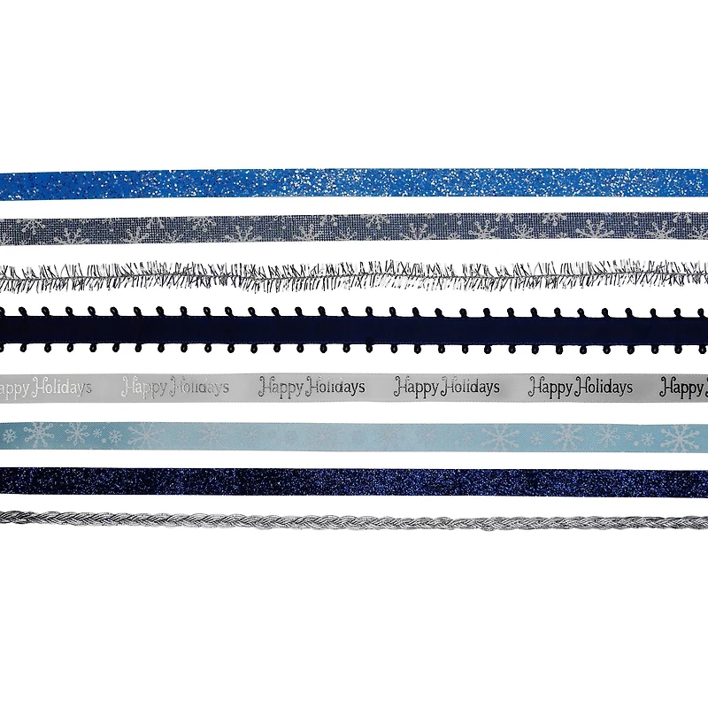 Blue & Silver Christmas Value Pack Ribbon by Celebrate It®