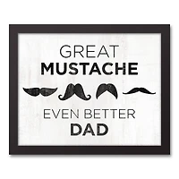 Great Mustache Dad Black Framed Canvas