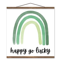Happy Go Lucky 20 x 20 Teak Hanging Canvas