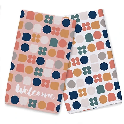 Welcome Retro Shapes Tea Towel Set