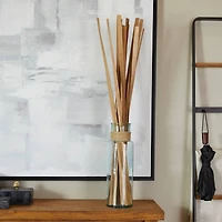 3.5ft. Natural Light Brown Dried Plant Foliage with Slender Stems