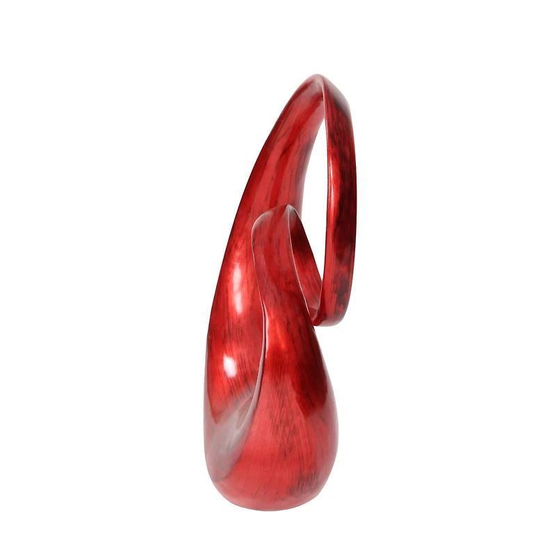 24" Red Swirl Contemporary Sculpture