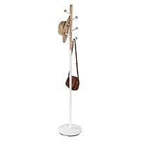 Honey Can Do 69.3" White Freestanding Corner Coat Rack 