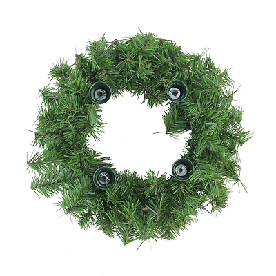 12" Pine Artificial Christmas Advent Candle Holder Wreath