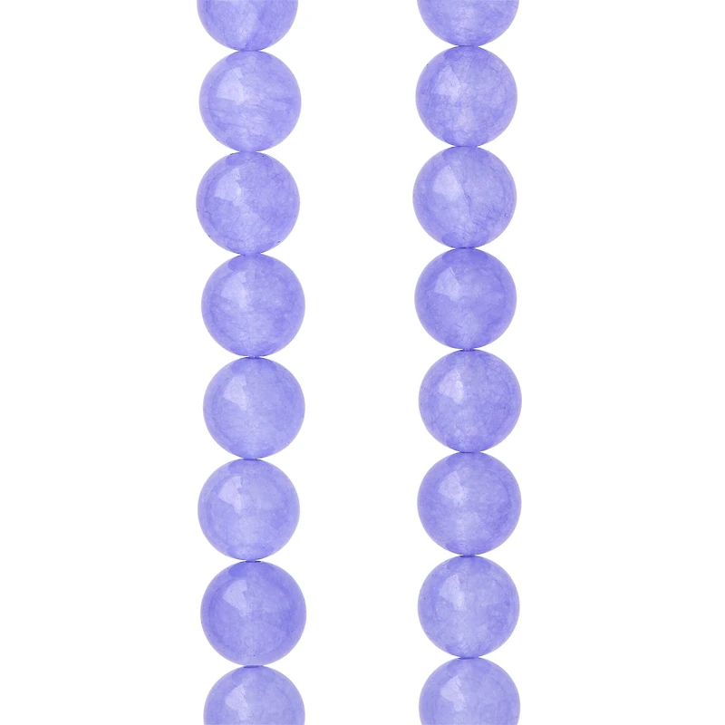12 Pack:  Lavender Quartz Round Beads, 10mm by Bead Landing™