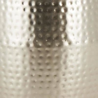 19" Silver Metal Handmade Hammered Drum Accent Table with Hammered Design