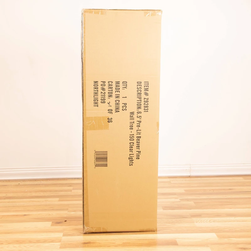 6.5ft. Pre-Lit Beaver Pine Artificial Christmas Wall Tree, Clear Lights