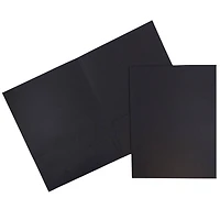 JAM Paper Black 2-Pocket Textured Linen Business Folders, 50ct.