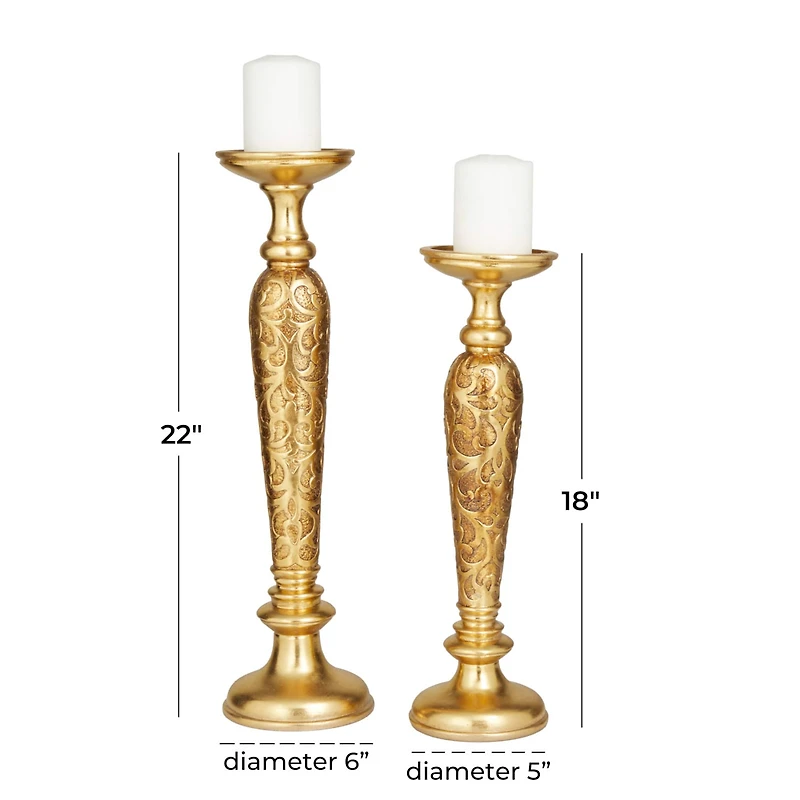 Gold Traditional Candle Holder Set
