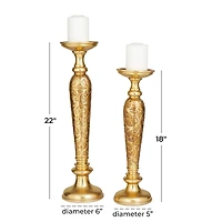 Gold Traditional Candle Holder Set