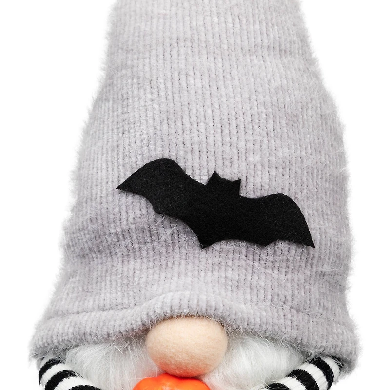 8" Halloween Bat Standing Gnome with Pumpkin