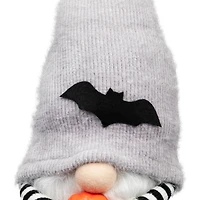 8" Halloween Bat Standing Gnome with Pumpkin