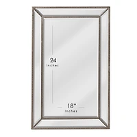 Head West 30" Silver Metro Beaded Glass Framed Vanity Mirror