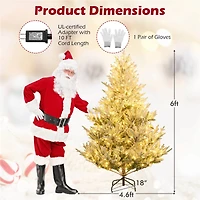 Costway 6 ft. Pre-Lit Gold Artificial Christmas Tree, Warm White LED Lights