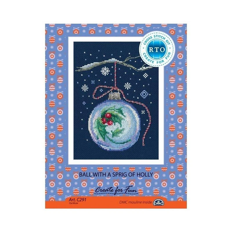 RTO Ornamnet Ball with a Sprig of Holly Counted Cross Stitch Kit