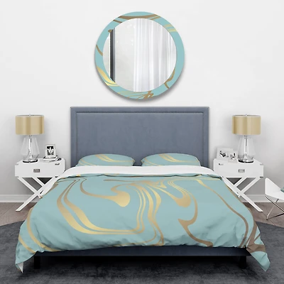 Designart 'Golden Marble Design I' Mid-Century Duvet Cover Set