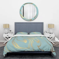 Designart 'Golden Marble Design I' Mid-Century Duvet Cover Set