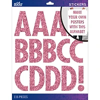 Sticko® Pink Glitter Futura Regular XL Alphabet Stickers