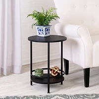 Honey Can Do Black 2-Tier Round Side Table