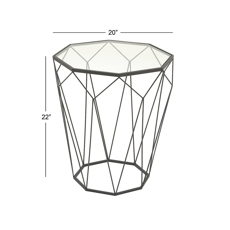 Black Iron Contemporary Accent Table