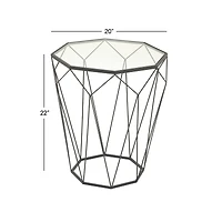 Black Iron Contemporary Accent Table