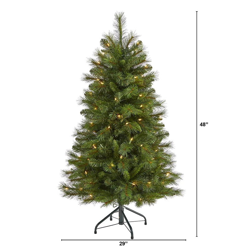 4ft. Pre-Lit West Virginia Mountain Pine Artificial Christmas Tree, Clear LED Lights