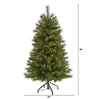 4ft. Pre-Lit West Virginia Mountain Pine Artificial Christmas Tree, Clear LED Lights