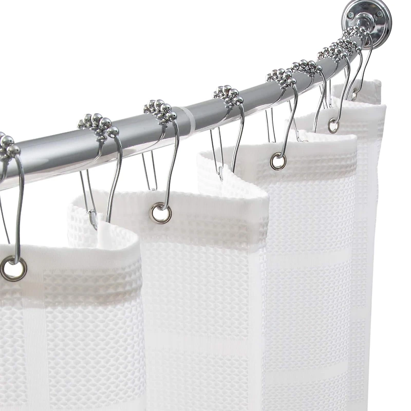 Bath Bliss Chrome 12 Piece Carabiner Shower Curtain Roller Rings