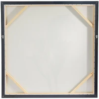 White Canvas Shaded Tulip Floral Framed Wall Art with Black Frame 37" x 1" x 37"