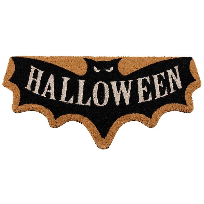 Natural Coir Halloween Bat Shaped Doormat