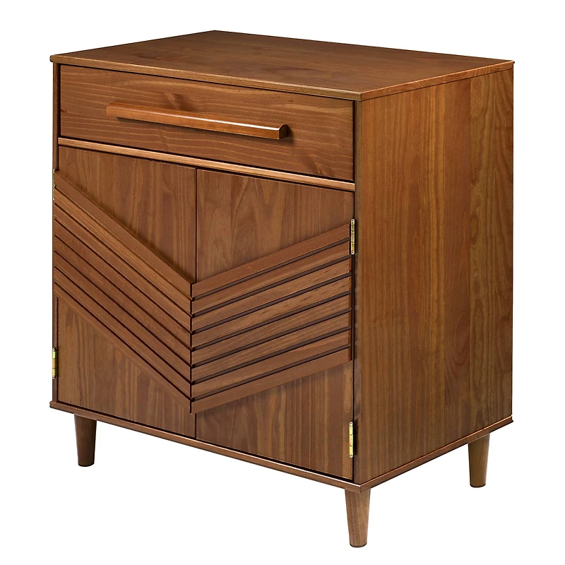 Walker Edison 32" Caramel Chevron Wood Detail Accent Cabinet