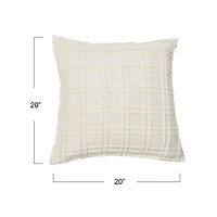 Hello Honey® 20'' Square Plaid Pleated Cotton Pillow Cover