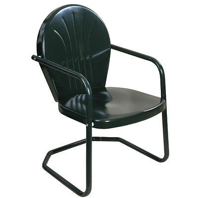 Dark Forest Green Retro Metal Outdoor Tulip Chair