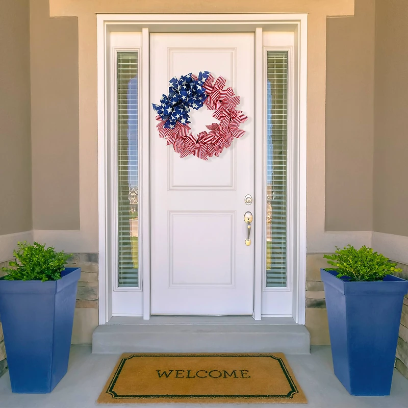 24" Stars & Stripes Patriotic Ribbon Wreath