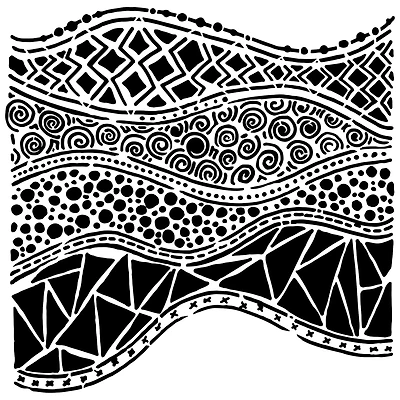 The Crafter's Workshop Crazy Waves Stencil, 6'' x 6''