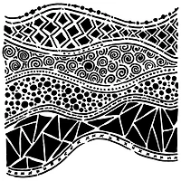 The Crafter's Workshop Crazy Waves Stencil, 6'' x 6''