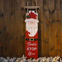 Glitzhome® 42" Wooden Sleigh Santa Porch Sign