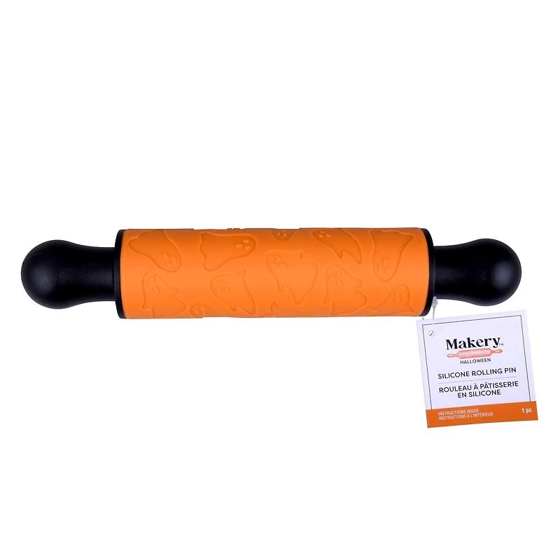 Orange & Black Ghost Silicone Rolling Pin by Makery™