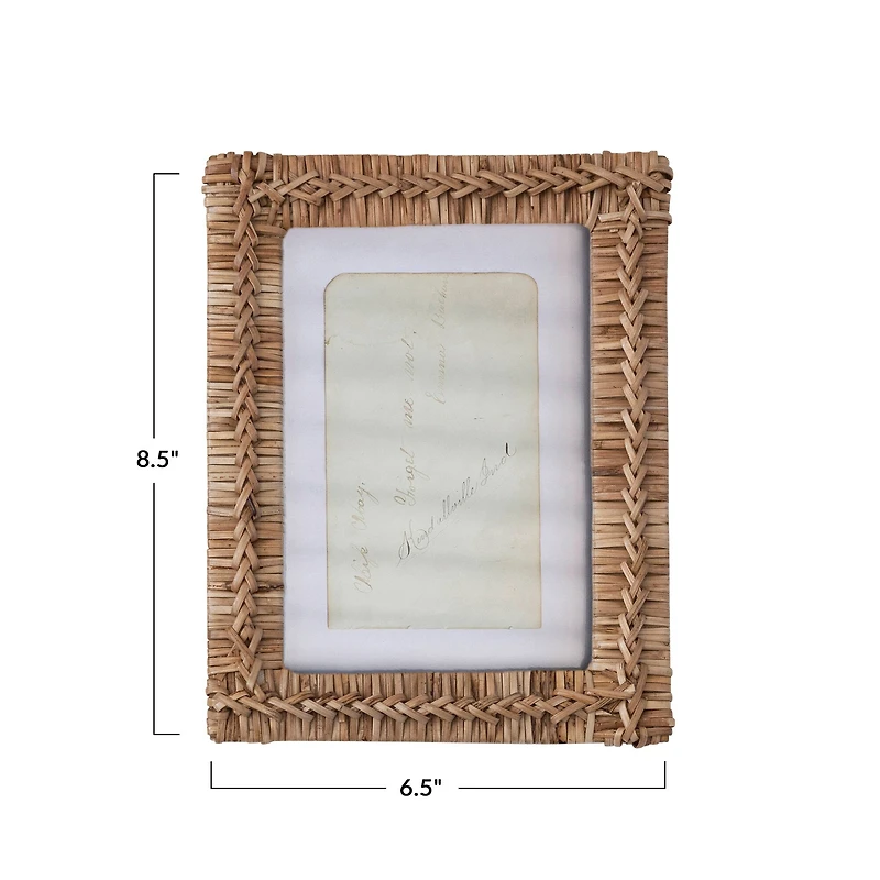 Hello Honey® Natural Boho Handwoven Rattan 5" x 7" Photo Frame
