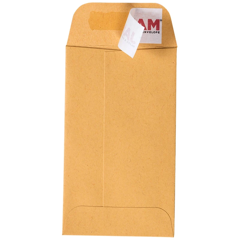 JAM Paper Brown Kraft Manila #4 Coin Business Commercial Envelopes with Peel & Seal Closure