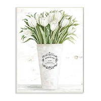 Stupell Industries White Tulip Bouquet in Parisian Vase Wall Plaque