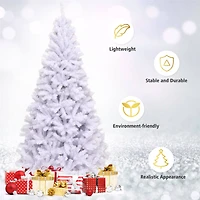 Costway 7.5ft. Unlit White Pine Artificial Christmas Tree