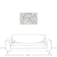 Cream & Gray Floral Canvas Wall Art