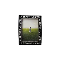 Hello Honey® Black Stoneware Photo Frame with A Beautiful Life Text