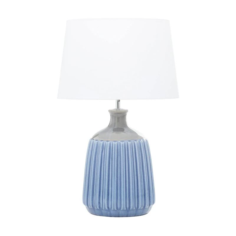 24" Blue Ceramic Coastal Table Lamp