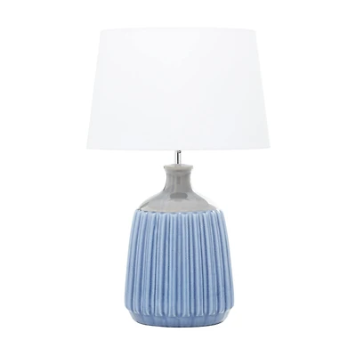 24" Blue Ceramic Coastal Table Lamp