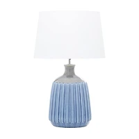 24" Blue Ceramic Coastal Table Lamp